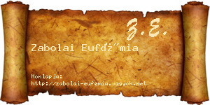 Zabolai Eufémia névjegykártya